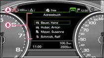 Darstellung im Fahrerinformationssystem